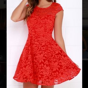 Coral Lace Dress